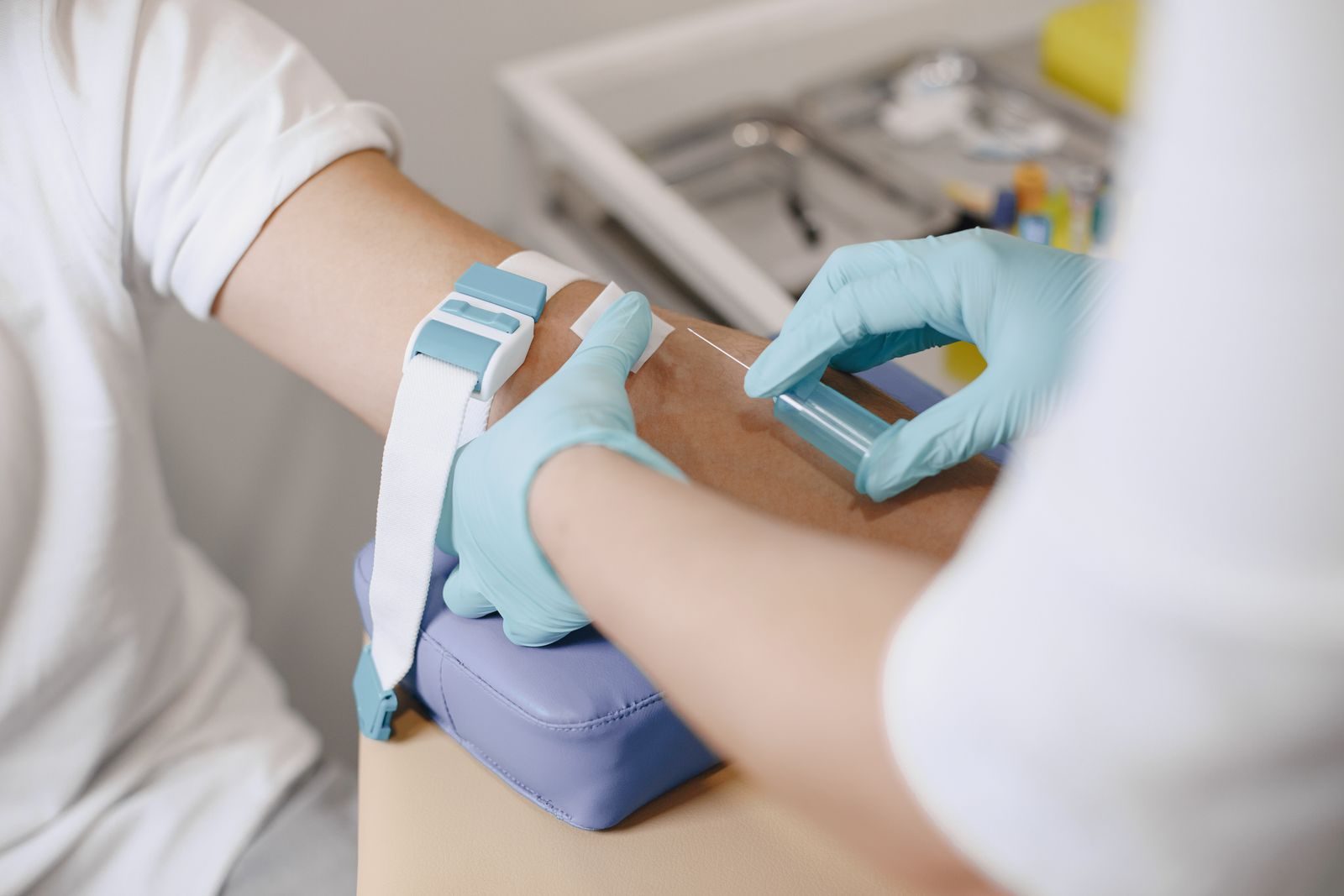 Coleta de sangue para dosagem de testosterona